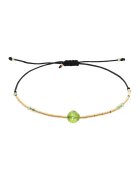 CORINA MARDARI Bratara filata cu aur de 14K/20 si piatra de peridot - Verde/Auriu/Negru