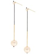 CORINA MARDARI Cercei drop din aur filat de 14K/20 cu perle - Alb/Auriu