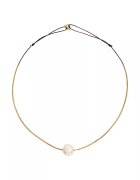 CORINA MARDARI Colier de aur filat de 14K/20 cu perla de apa dulce - Alb/Auriu