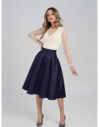 Couture de Marie Bluza slim fit de dantela - Bej deschis