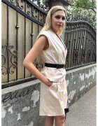 Couture de Marie Pantaloni scurti cu detalii plisate - Bej deschis