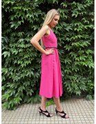 Couture de Marie Rochie din bumbac cu croiala in A - Fucsia