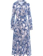 Couture de Marie Rochie maxi cu imprimeu - Albastru lavanda/Alb optic
