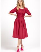Couture de Marie Rochie midi evazata Sakia - Rosu