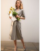 Couture de Marie Rochie midi Isabella - Gri deschis