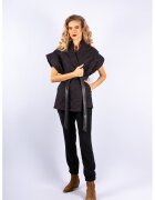 Couture de Marie Vesta matlasata cu cordon in talie - Negru