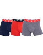CR7 Set de boxeri din amestec de bumbac organic 3085 - 3 perechi - Rosu/Gri/Bleumarin