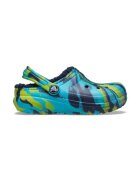 Crocs Saboti Classic Marbled Lined Kids - US Albastru - Navy/Multi - Alb