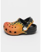 Crocs Saboti cu model clasic si imprimeu flacari - Negru/Portocaliu stins