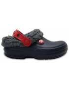 Crocs Saboti Kids' Classic Blitzen III Lined Clog - US Albastru - Navy/Slate Grey - Alb