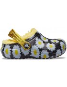 Crocs Saboti Kids' Classic Lined Vacay Vibes Clog - US Negru - Black Daisy - Negru