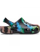 Crocs Saboti Kids' Classic Tie-Dye Graphic Clog - US Negru - Black/Black - Negru