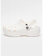 Crocs Saboti roomy fit cu aspect perforat si platforma Classic - Alb