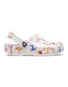 Crocs Saboti slingback Classic Character - Alb/Roz/Albastru