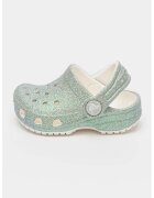 Crocs Saboti slingback cu aspect stralucitor - Verde pal/Crem