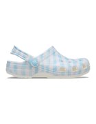 Crocs Saboti slingback cu imprimeu houndstooth Classic - Alb/Albastru glaciar