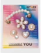 Crocs Set de talisman cu perle sintetice - pentru saboti - 5 piese - Alb murdar