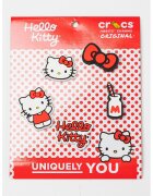 Crocs Set de talismane cu tematica Hello Kitty - pentru saboti Jibbitz - 5 piese - Rosu/Alb