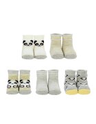 Cucamelon Set de sosete scurte cu model 17125 - 5 perechi - Gri/Galben