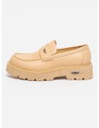 Cult Pantofi loafer din piele Slash - Maro nisip