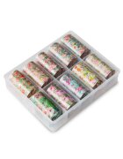 Cupio Set folie de transfer 10 modele decoratiune unghii - multicolor - 4x100cm