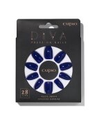 Cupio Set unghii false Diva - albastru - 28 tipsuri - pila - adeziv