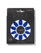 Cupio Set unghii false Diva - Albastru - 28 tipsuri - pila - adeziv