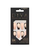 Cupio Set unghii false Diva - negru - 24 tipsuri - pila - adeziv