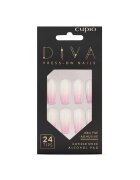Cupio Set unghii false Pink Baby Boomer - 24 tipsuri - pila - adeziv - roz