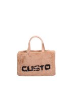 Custo Barcelona Geanta tote de blana sintetica cu logo - Bej inchis