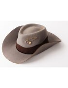 Dadarlat Palarie cowboy unisex din lana cu detalii cu aspect ars - Gri