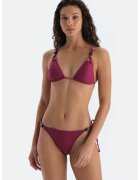 DAGI Bikini brazilieni cu model uni si snururi laterale - Violet tyrian
