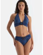 DAGI Bikini brazilieni cu talie elastica - Negru/Maro/Albastru inchis