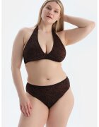 DAGI Bikini cu model animal print - Maro inchis/Negru