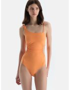 DAGI Costum de baie intreg cu croiala asimetrica si decupaje laterale - Portocaliu