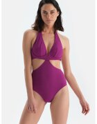 DAGI Costum de baie intreg cu decupaje si decolteu in V - Violet