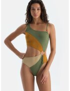 DAGI Costum de baie intreg cu model colorblock - Maro scortisoara/Maro camel