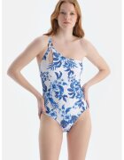 DAGI Costum de baie intreg cu model floral - Alb/Albastru