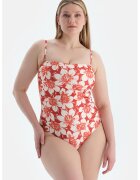 DAGI Costum de baie intreg cu model floral - Rosu/Alb