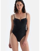 DAGI Costum de baie uni intreg cu nod frontal - Negru