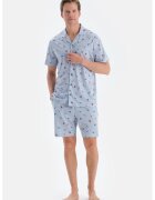 DAGI Pantaloni de pijama din amestec de modal - Albastru deschis