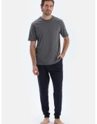 DAGI Pantaloni de pijama din amestec de modal - Negru/Gri