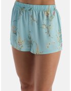 DAGI Pantaloni de pijama din satin cu model floral - Albastru aquamarin