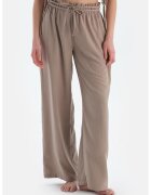DAGI Pantaloni de plaja cu talie inalta - Maro taupe deschis