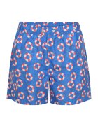 DAGI Pantaloni scurti de baie cu model si talie elastica - Coral/Albastru deschis