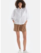 DAGI Pantaloni scurti de in si lyocell cu pliuri frontale - Caramel