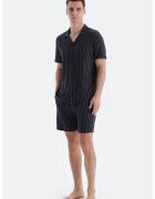 DAGI Pijama cu pantaloni scurti si model cu dungi - Rosu/Albastru ultramarin/Albastru lavanda