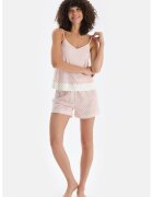 DAGI Pijama din amestec de bumbac 2 piese - Alb/Roz pastel/Portocaliu pal