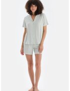 DAGI Pijama din amestec de modal cu pantaloni scurti - Verde deschis