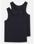 DAGI Set de top-uri din amestec de modal cu decolteu rotund - 2 piese - Negru stins